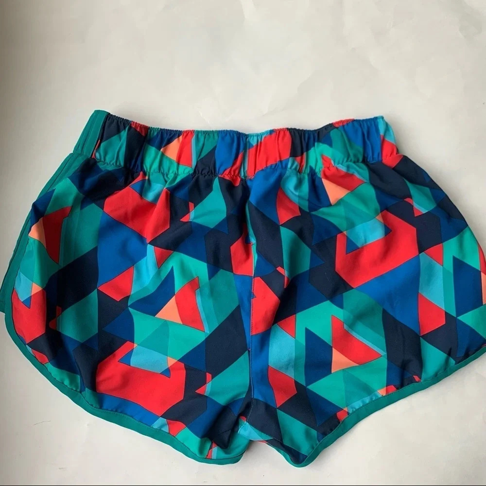 Adidas Climalite geometric triangle print neon shorts 3 inch inseam size S - Picture 6 of 6